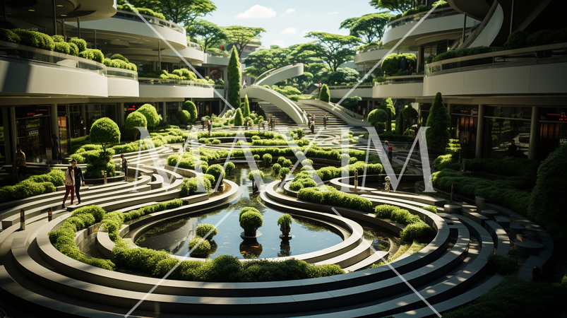 迷路のような近代建築（想像）