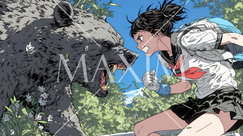 熊と戦う女子高生