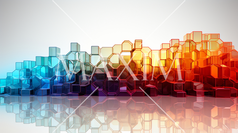 色とりどりのプラスチックブロックで構成されたジオメトリックな背景