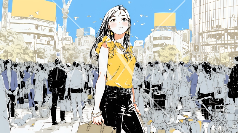 ビジネスフェアに参加しているビジネスウーマン