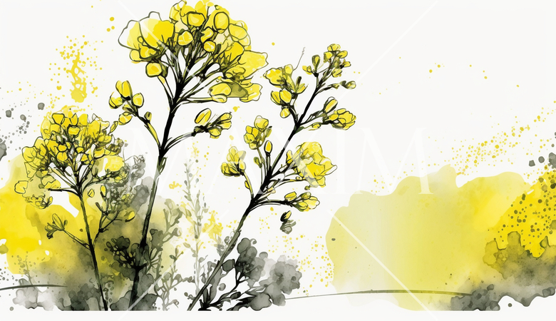 菜の花の水彩画
