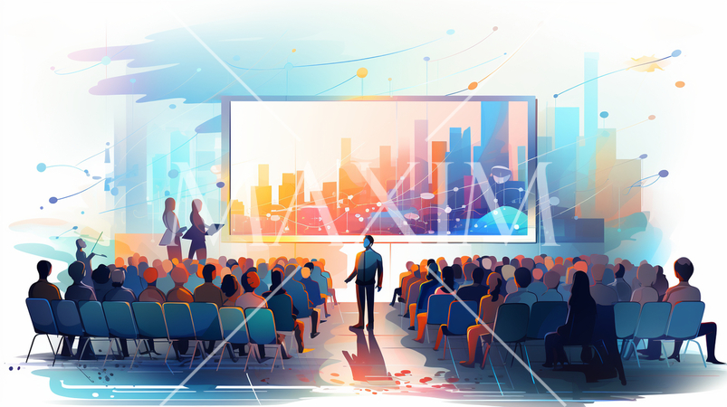 カンファレンスとイベント：業界カンファレンス、セミナー、トレードショー、展示会。