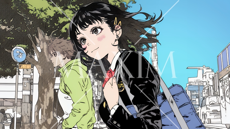 制服姿の女子高生：通学