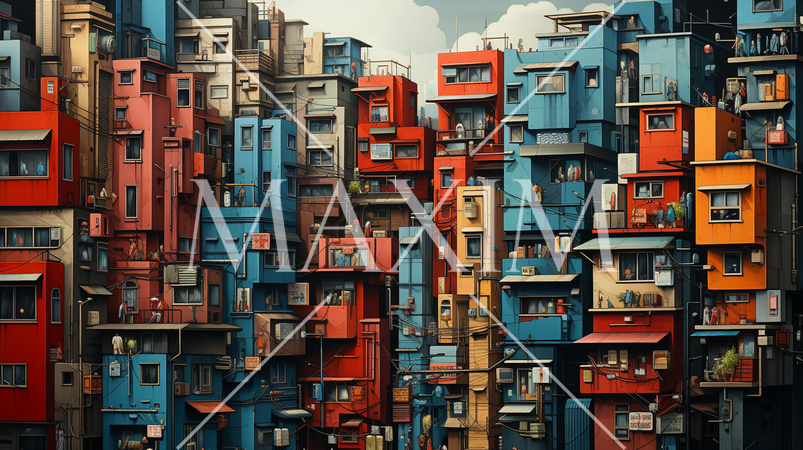 小さなビルが隣接してひしめく人口過密な町