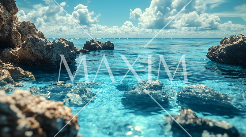 南国の透明な海と青い空：実写風