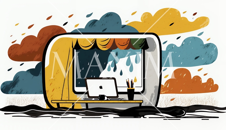 テレワーク／リモートワーク（場所に縛られない働き方）（POPな表現）