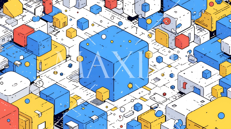 キュービックでジオメトリックな背景画像