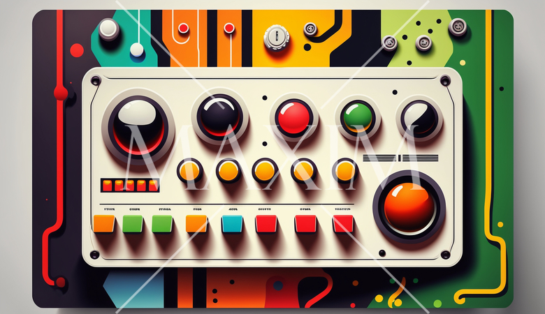 コントロールパネル（操作盤）：カラフルなイラスト調