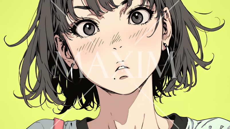 驚愕して息を呑み、目を見開いたまま口をぽかんとする若い女性