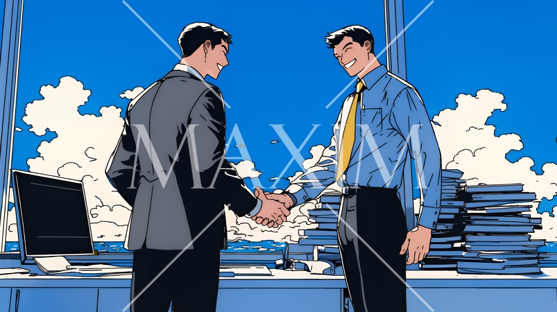 仕事が大成功で大喜びのビジネスパーソン