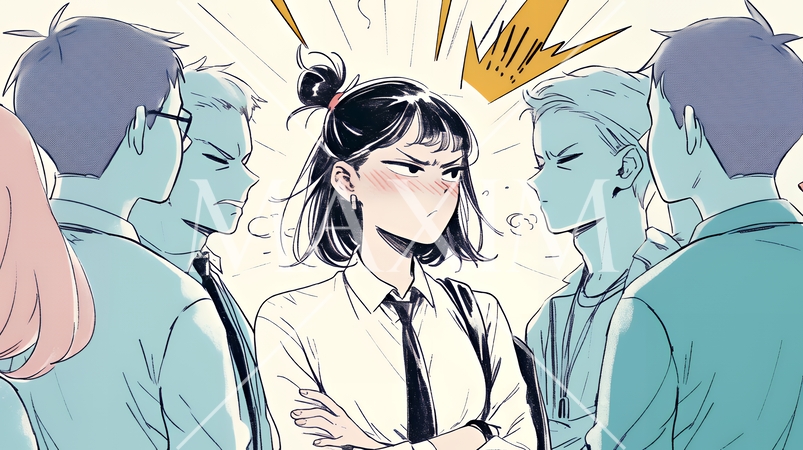 仕事で対立しているビジネスパーソン