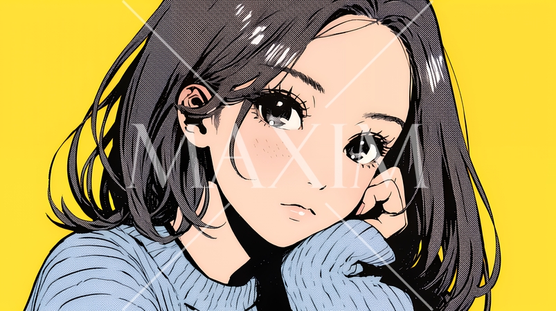 嫉妬の表情を浮かべる若い女性