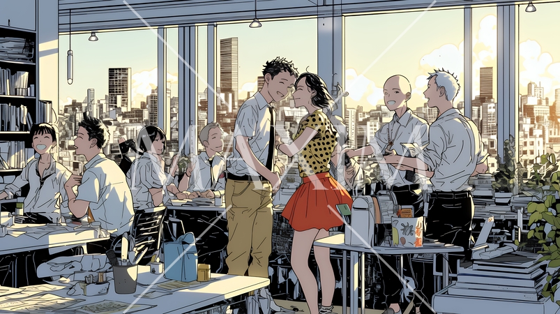 仕事の成功を心から喜んでいるビジネスパーソン