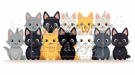 色々な猫のイラストのプリファレンスシート｜2568804-14158