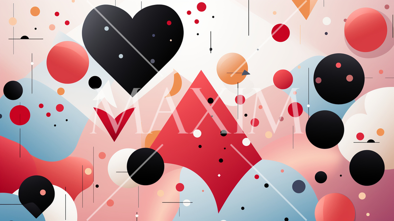 ハートがいっぱいのコピースペースのあるカラフルな背景