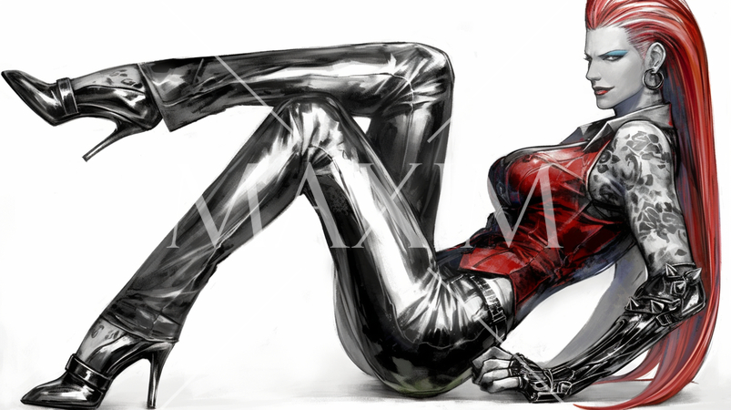 蛇のようなポーズをとる若い女性