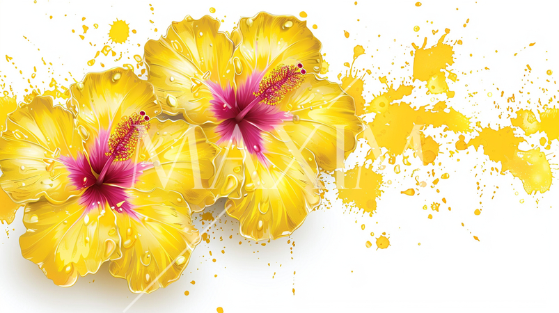 黄色いハイビスカスの背景画像