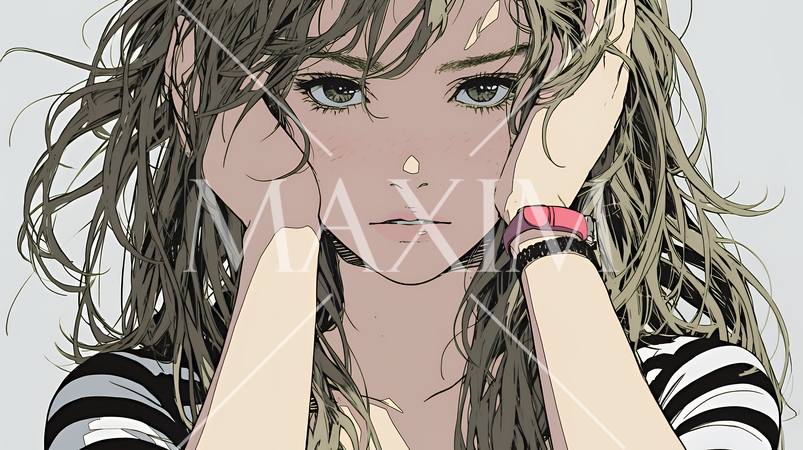 怯えた表情の若い女性