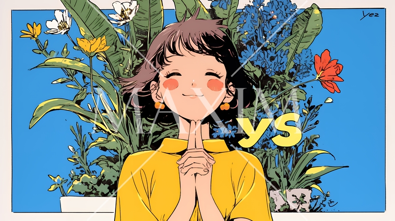 笑顔でYesサインを出している女性