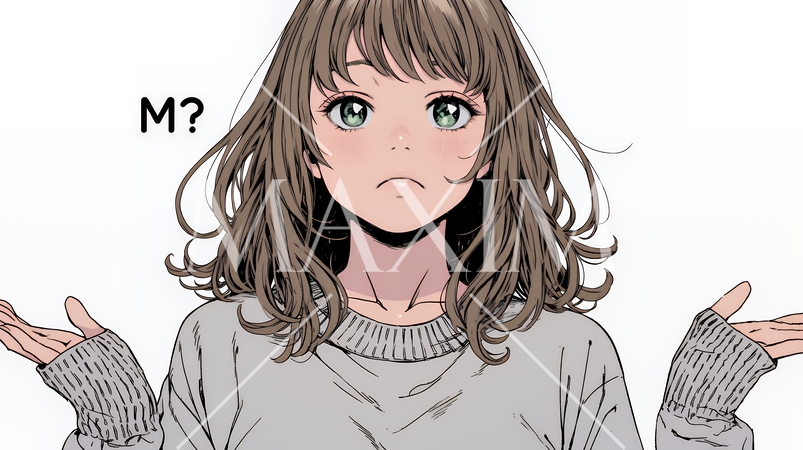 肩をすくめて困惑・諦めの仕草をしている若い女性