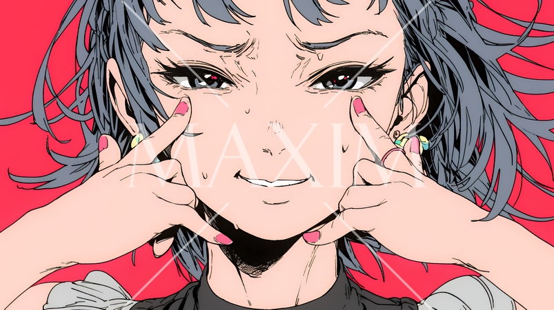 苦笑いをしている女性（気まずさ、困惑、自嘲、内なる葛藤を抱えて）