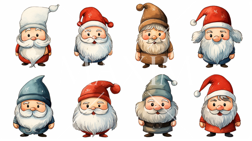サンタクロースの手書き風アイコンのリファレンスシート