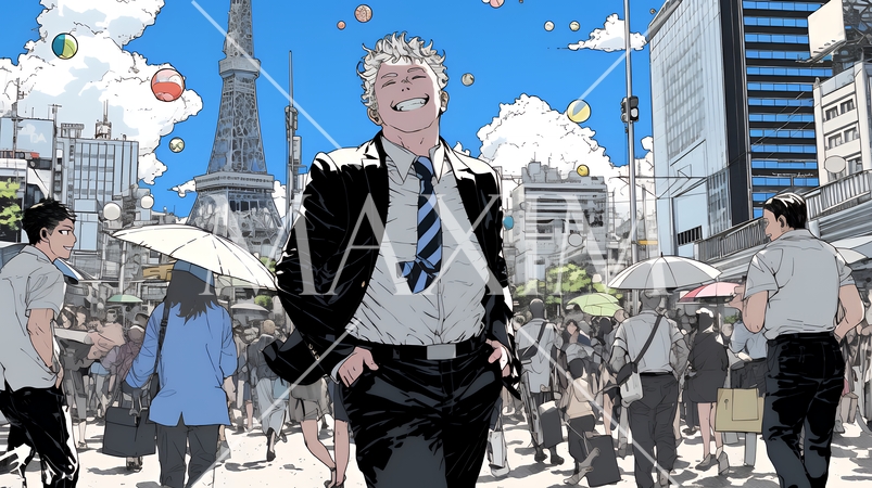 仕事が成功して喜びいっぱいのビジネスパーソン