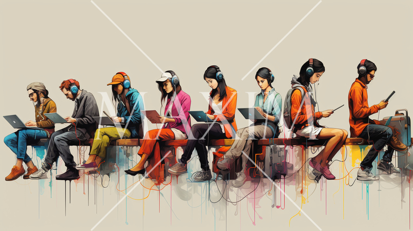 コンピューターと人間の交流：人がデバイスを操作する、情報交換の様子