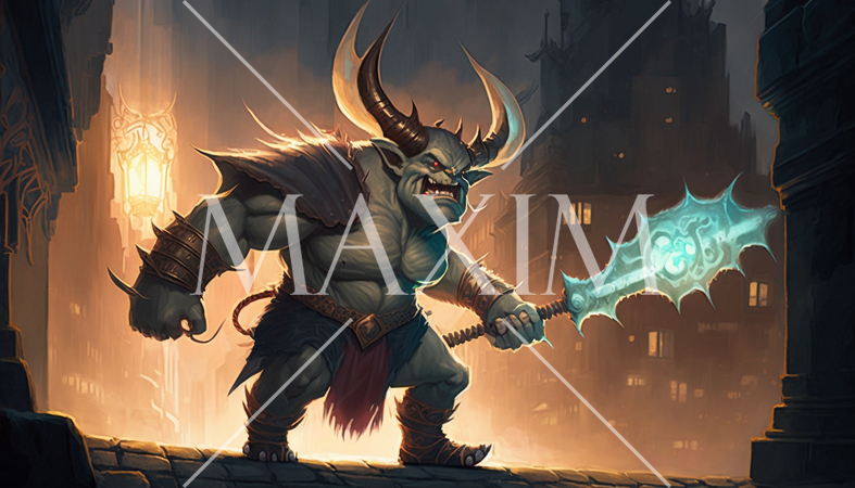 鬼に金棒：近代兵器に対抗できるよう金棒を光り輝く特殊能力を持ちそうなものにグレードアップ