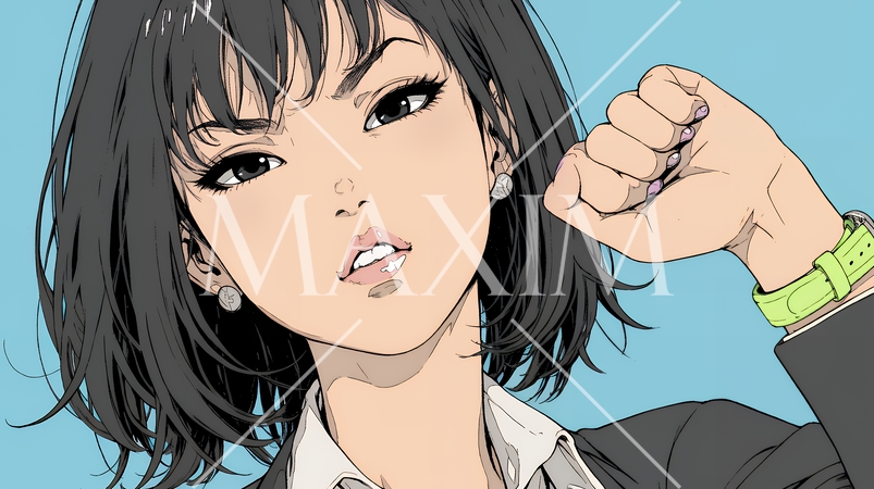 ガッツポーズ（拳を握って力強く）をしているビジネスウーマン