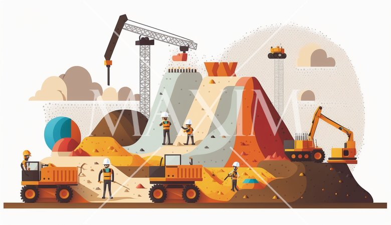 都心のビル建設現場、プロジェクト管理。