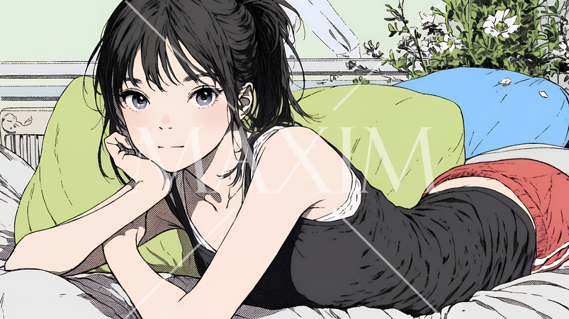 キャミソール姿の若い女性  /  Young Woman in a Camisole Top