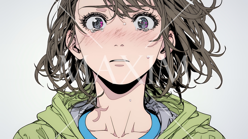 怯えた表情の若い女性