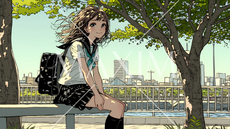 未来に向かって歩き出す女子高生