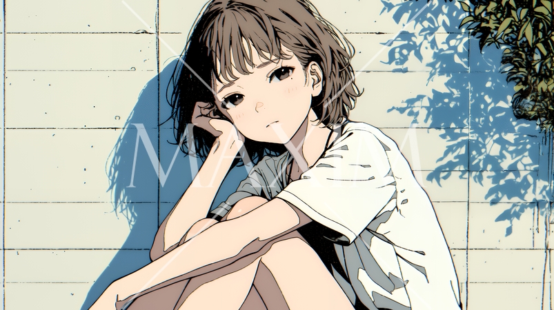 ため息をついている若い女性