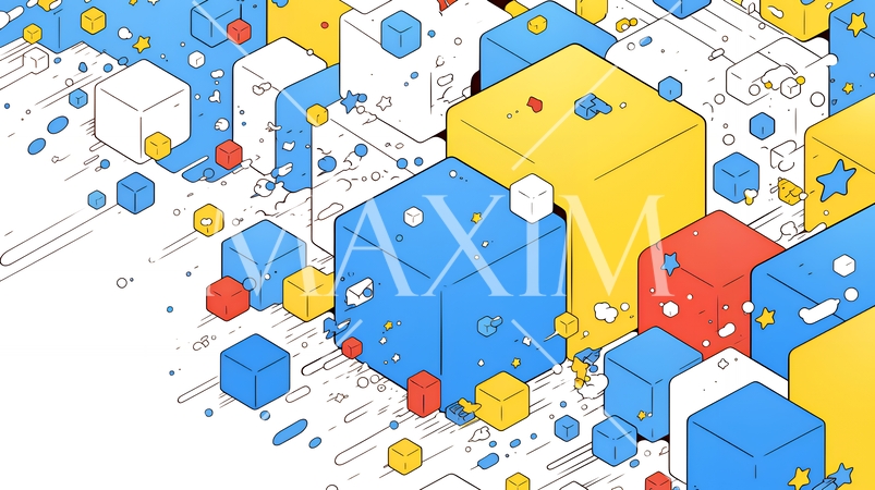 キュービックでジオメトリックな背景画像