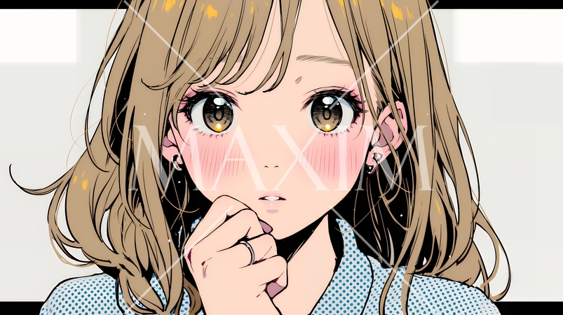 驚愕して息を呑み、目を見開いたまま口をぽかんとする若い女性