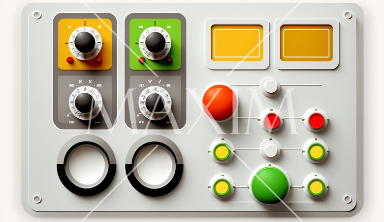 コントロールパネル（操作盤）：カラフルなイラスト調