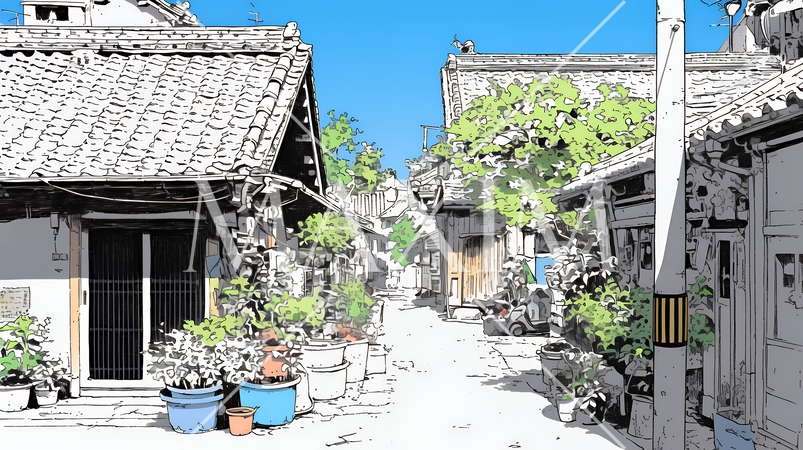 昭和のかおりが漂う町並み