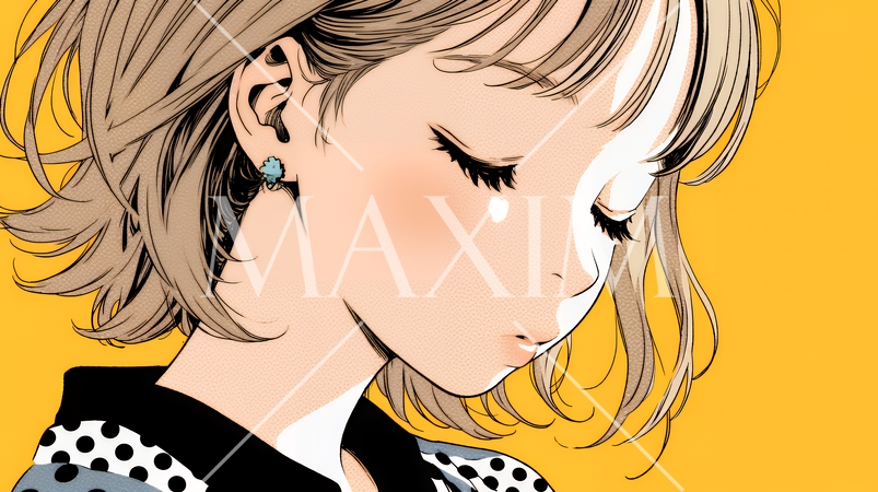 口笛を吹いている若い女性