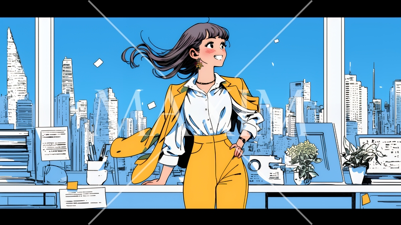 定時退社で帰宅を喜ぶ会社員｜ワークライフバランスと働き方改革のビジネスイメージ