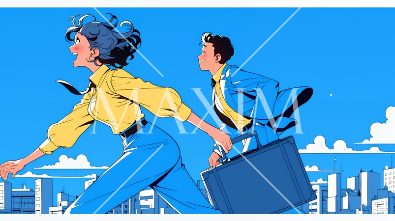 定時退社で帰宅を喜ぶ会社員｜ワークライフバランスと働き方改革のビジネスイメージ