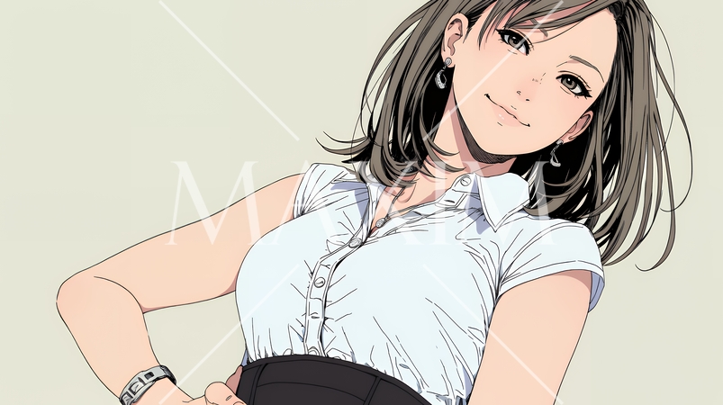 得意げな表情を浮かべている若い女性