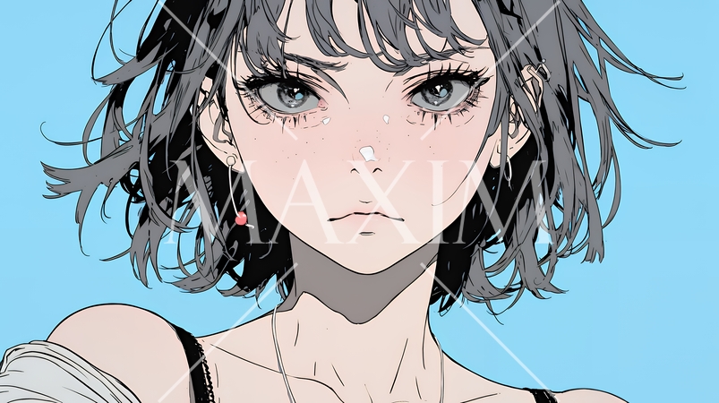 怯えた表情の若い女性