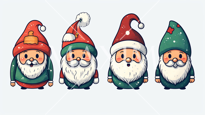 サンタクロースの手書き風アイコンのリファレンスシート