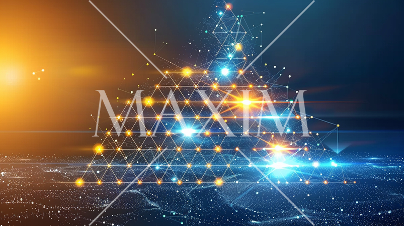 ニューラルネットワーク：光の交差点のような幾何学的イメージ