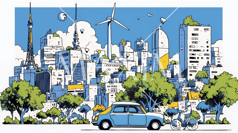 ESG経営とサステナビリティのビジネスコンセプト｜環境・社会・ガバナンスを表す企業向けイラスト