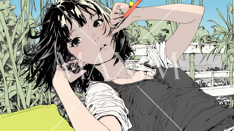 虚ろな目でぼーっと遠くを見つめている若い女性