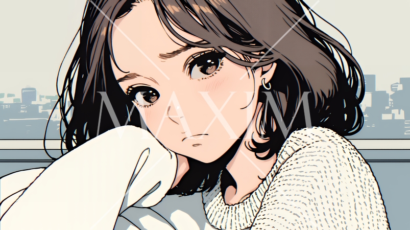 戸惑いの表情の若い女性：困惑した微妙な感情を浮かべた女性