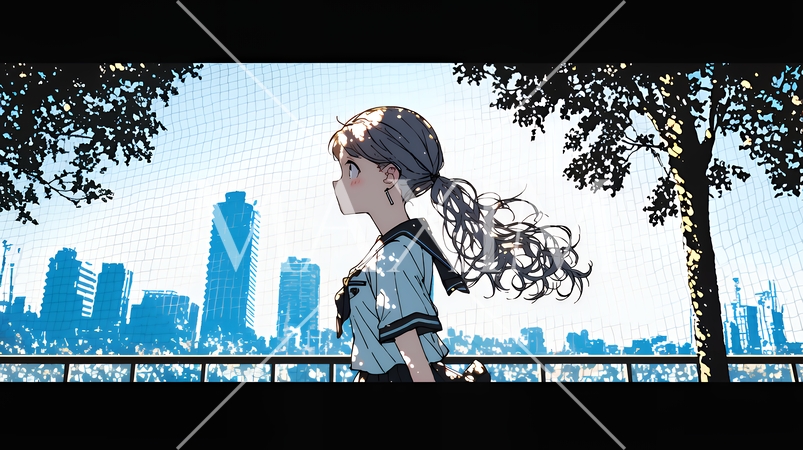 未来に向かって歩き出す女子高生